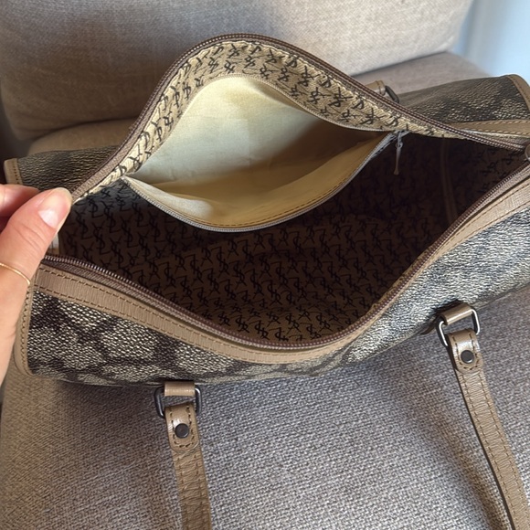 Vintage Yves Saint Laurent Giraffe Papillon Bag | Top Handle YSL Canvas - Picture 8 of 9